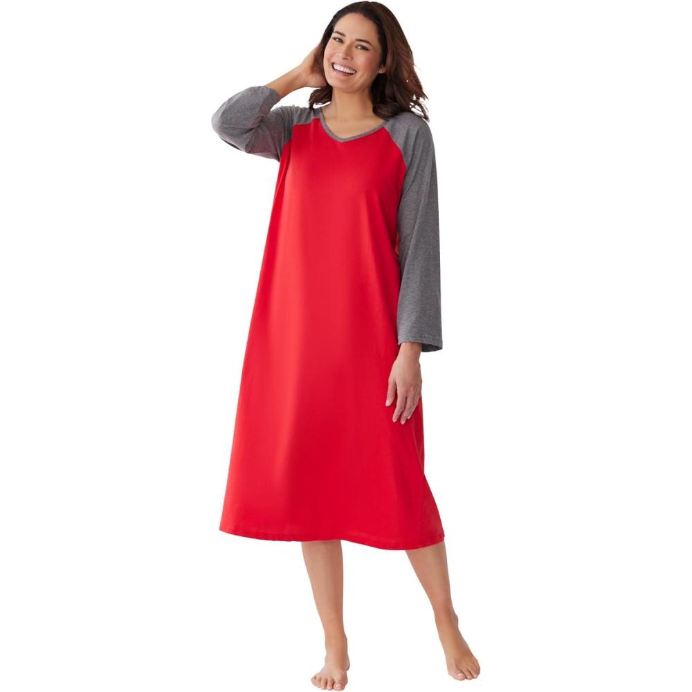 imageDreams ampamp Co Plus Size Avenue Body Baseball SleepshirtHot Red