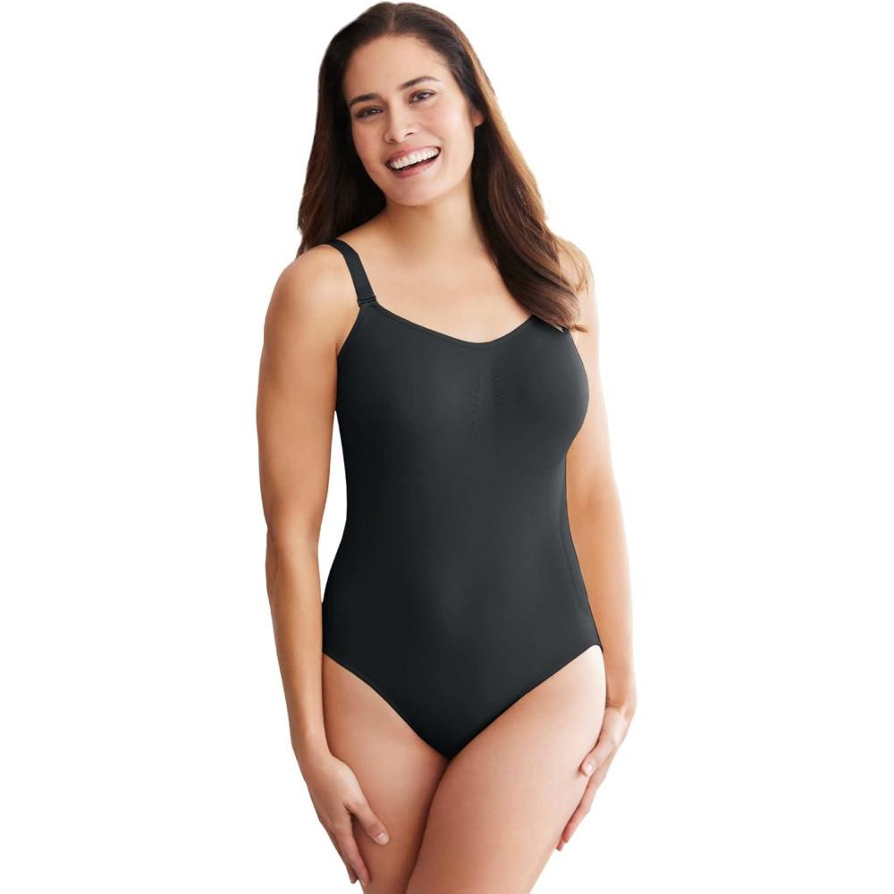 imageSecret Solutions Womens Plus Size Instant Shaper Medium Control Seamless BodysuitBlack