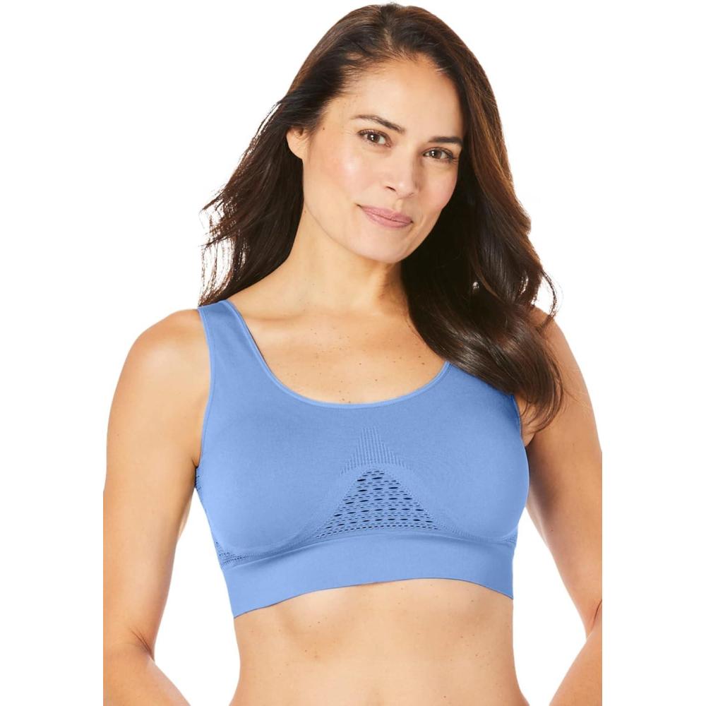 imageSecret Solutions Womens Plus Size Wireless Cooling Seamless BraFrench Blue