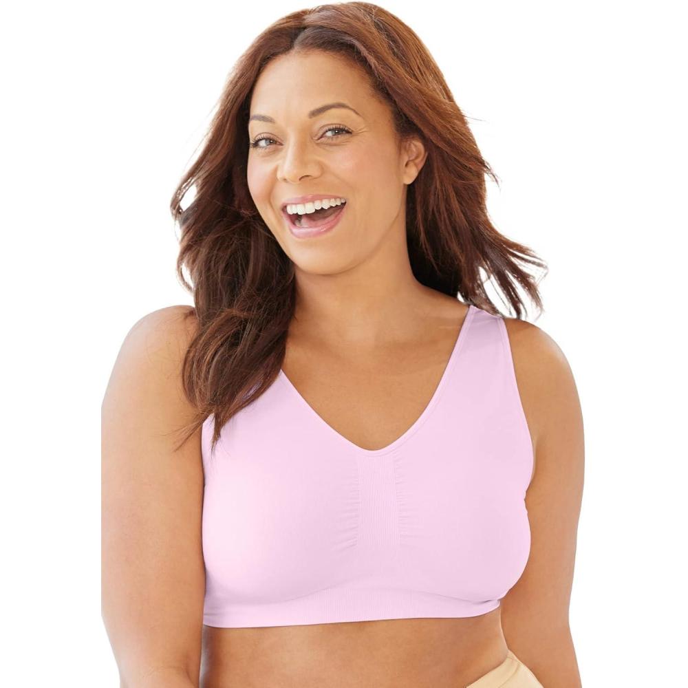 imageSecret Solutions Womens Plus Size Wireless Seamless BraPink