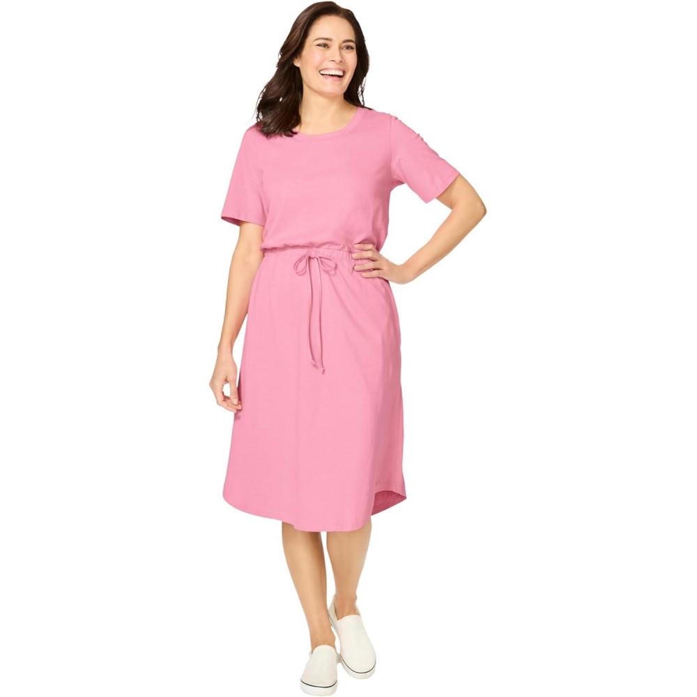 imageWoman Within Plus Size Curved Hem DressDelicate Pink