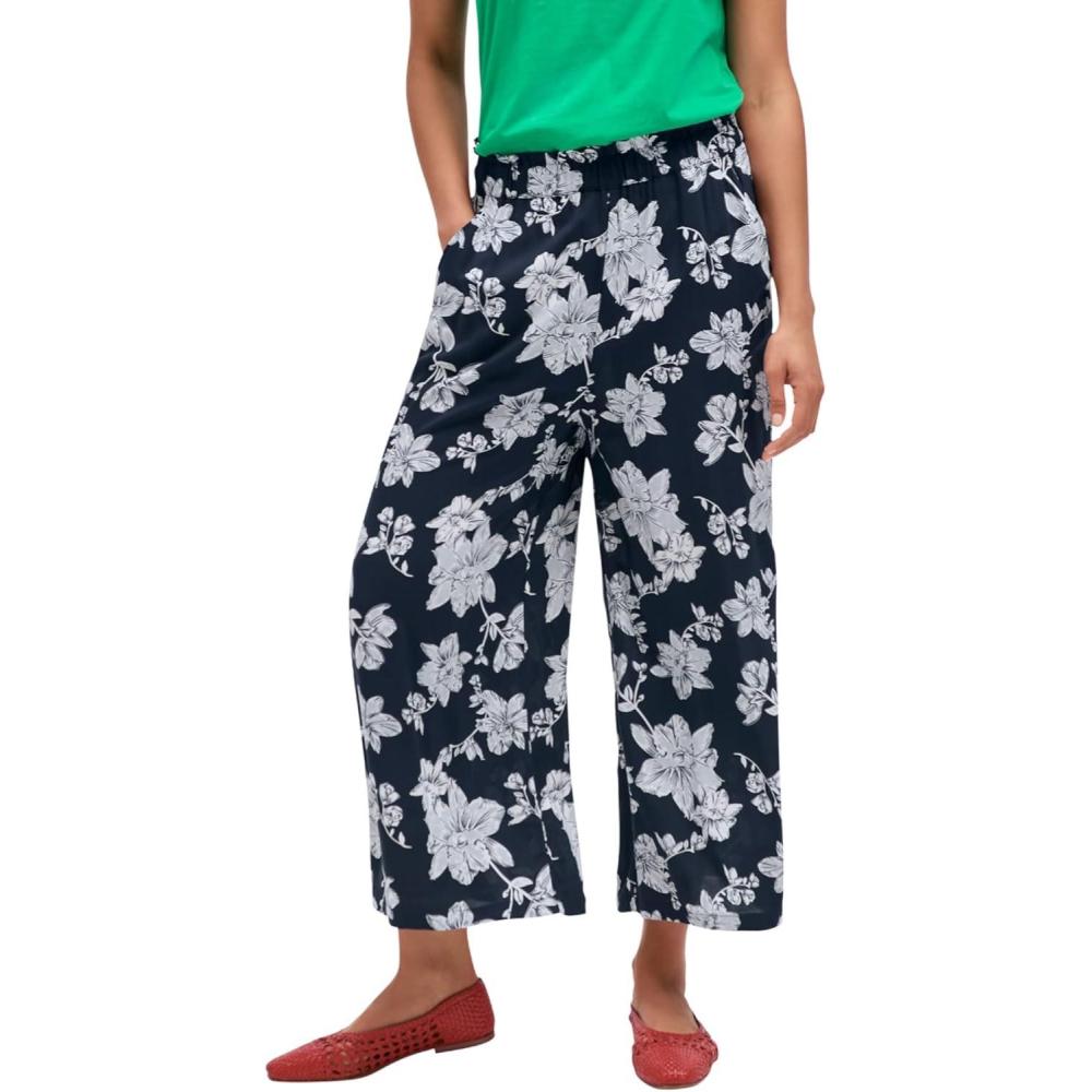 imageellos Plus Size WideLeg Crop PantsNavy Floral