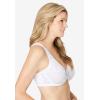 Amoureuse Women’s Plus Size Embroidered Front-Close Underwire Bra(White)