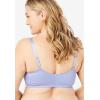 Amoureuse Women’s Plus Size Scroll Embroidered Wireless Front-Close Bra(Evening Blue Silver)