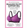 Amoureuse Women’s Plus Size Seamless Velvet Trim Support Bra(Fresh Berry)