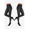 Comfort Choice Women’s Plus Size 2-Pack Opaque Tights(Black)