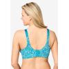 Comfort Choice Women’s Plus Size Back-Smoothing Wireless T-Shirt Bra(Deep Teal Lace)