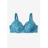 Comfort Choice Women’s Plus Size Back-Smoothing Wireless T-Shirt Bra(Deep Teal Lace)
