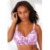 Comfort Choice Women’s Plus Size Back-Smoothing Wireless T-Shirt Bra(Sunset Mauve Floral Vine)