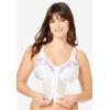 Comfort Choice Women’s Plus Size Embroidered Front-Close Longline Posture Bra(Mocha Nude Embroidery)