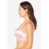 Comfort Choice Women’s Plus Size Front-Close Satin Wireless Bra(White)