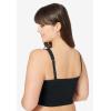 Comfort Choice Women’s Plus Size Longline Ribbed Leisure Bra(Black)