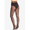 Comfort Choice Women’s Plus Size Textured Pattern Tights(Black Scallop)