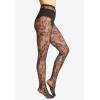 Comfort Choice Women’s Plus Size Textured Pattern Tights(Black Scallop)