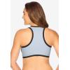 Comfort Choice Women’s Plus Size V-Neck Colorblock Sports Bra(Navy)