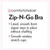 Comfort Choice Women’s Plus Size Wireless Zip Front Bra(Black)