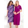Dreams & Co. Plus Size 2-Pack Long Henley Sleepshirt(Rich Violet Flowers)