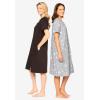 Dreams & Co. Plus Size 2-Pack Sleepshirt(Heather Grey Dot)