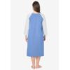 Dreams & Co. Plus Size Avenue Body Baseball Sleepshirt(French Blue)