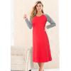 Dreams & Co. Plus Size Avenue Body Baseball Sleepshirt(Hot Red)