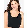 Dreams & Co. Plus Size Knit Sleep Tank(Black)