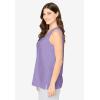 Dreams & Co. Plus Size Knit Sleep Tank(Soft Iris)