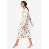 Dreams & Co. Plus Size Long-Sleeve Henley Print Sleepshirt(Ivory Winter Deer)