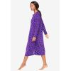 Dreams & Co. Plus Size Long-Sleeve Henley Print Sleepshirt(Plum Burst Dot)