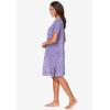 Dreams & Co. Plus Size Short Henley Sleepshirt(Soft Iris Hearts)