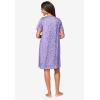 Dreams & Co. Plus Size Short Henley Sleepshirt(Soft Iris Hearts)