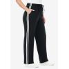 Woman Within Plus Size Better-Fleece Side-Stripe Pull-On Sweatpants(Black White)