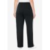 Woman Within Plus Size Better-Fleece Side-Stripe Pull-On Sweatpants(Black White)