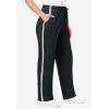 Woman Within Plus Size Better-Fleece Side-Stripe Pull-On Sweatpants(Heather Charcoal White)