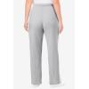 Woman Within Plus Size Better-Fleece Side-Stripe Pull-On Sweatpants(Heather Grey White)