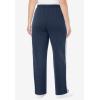 Woman Within Plus Size Better-Fleece Side-Stripe Pull-On Sweatpants(Navy White)