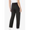 Woman Within Plus Size Cotton French Terry Straight-Leg Pull-On Side-Stripe Pants(Black White)