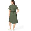 Woman Within Plus Size Curved Hem Dress(Olive Green)
