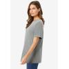 Woman Within Plus Size Perfect Short-Sleeve Crewneck Tee (Petite Available)(Medium Heather Grey)