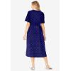 Woman Within Plus Size Short-Sleeve Button-Front Pocket Dress (Petite Available) – 7X, Navy Polka Dot