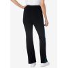 Woman Within Plus Size Tall Stretch-Cotton Knit Pull-On Bootcut Side-Stripe Leggings(Black Paradise Blue)