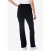 Woman Within Plus Size Tall Stretch-Cotton Knit Pull-On Bootcut Side-Stripe Leggings(Black Plum Purple)