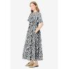 Woman Within Plus Size Tiered Midi Dress(Black White Island Batik)