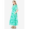 Woman Within Plus Size Tiered Midi Dress(Tropical Emerald Floral)