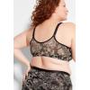 Women’s Plus Size Cotton Comfort Front-Close No-Wire Bra(Vine Floral)