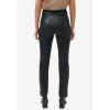 ellos Plus Size 5-Pocket Faux Leather Pants(Black)