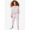 ellos Plus Size Drawstring Waist Fleece Sweatpants(Misty Rose)