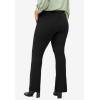 ellos Plus Size Knit Bootcut Pants with Pockets(Black)