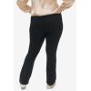ellos Plus Size Stretch Bootcut Pants with Side Zip(Black)