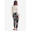 ellos Plus Size Woven Soft Pants(Black Rose Floral)