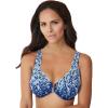 Amoureuse Women’s Plus Size Embroidered Front-Close Underwire Bra(Evening Blue Silver)